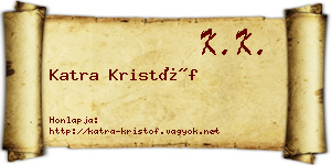 Katra Kristóf névjegykártya